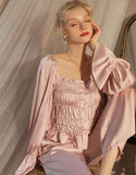 Satin Lace Nightgown, Ruffle Nightie, Lingerie, Pajama, Lace Robe, Bridal Nightie