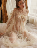 Goddess Lace Sheer Nightgown, Plus Sizes Available