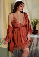 Plus Size Nightie, Satin Lace Lingerie Set, Floral Nightgown, Plus Size Lingerie, Curve