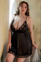 Plus Size Nightie, Satin Lace Lingerie Set, Floral Nightgown, Plus Size Lingerie, Curve