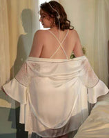 Plus Size Nightie, Satin Lace Lingerie Set, Floral Nightgown, Plus Size Lingerie, Curve Slip