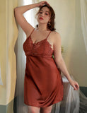 Plus Size Nightie, Satin Lace Lingerie Set, Floral Nightgown, Plus Size Lingerie, Curve Slip