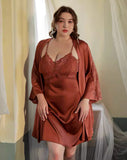 Plus Size Nightie, Satin Lace Lingerie Set, Floral Nightgown, Plus Size Lingerie, Curve Slip