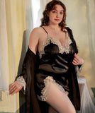 Plus Size Nightie, Satin Lace Lingerie Set, Floral Nightgown, Plus Size Lingerie, Curve Slip