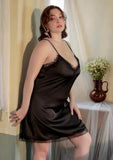 Plus Size Nightie, Satin Lace Lingerie Set, Floral Nightgown, Plus Size Lingerie, Curve Slip