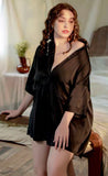 Plus Size Boyfriend Style Shirt, Satin Lingerie Set, Silky Nightgown, Plus Size Lingerie, Curve Slip