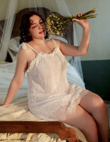 Plus Size Nightie, Lace Embroidery Lingerie Set, Floral Nightgown, Plus Size Lingerie, Curve Slip