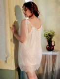 Plus Size Nightie, Lace Embroidery Lingerie Set, Floral Nightgown, Plus Size Lingerie, Curve Slip