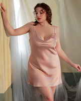 Plus Size Nightie, Satin Lace Lingerie Set, Silky Nightgown, Plus Size Lingerie, Curve Slip