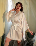 Plus Size Boyfriend Style Shirt, Satin Lingerie Set, Silky Nightgown, Robe, Plus Size Lingerie, Curve Slip