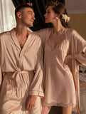 Couple Pajamas, Satin Pajama Set, Men Robe, Lingerie Set