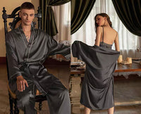 Couple Pajamas, Satin Pajama Set, Men Robe, Lingerie Set