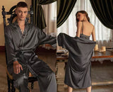 Couple Pajamas, Satin Pajama Set, Men Robe, Lingerie Set