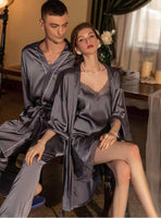 Couple Pajamas, Satin Pajama Set, Men Robe, Lingerie Set