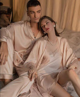 Couple Pajamas, Satin Pajama Set, Men Robe, Lingerie Set