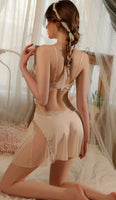 Satin Ruffle Nightgown, Silky Long Lingerie, Pajama, Lace Robe, Bridal Nightie