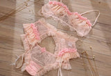 4 in 1 Cute Open Cup Design Lingerie Set