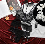 4 in1 Eyelash Lace Lingerie Set