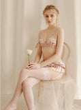 Bowknot Cup Design Satin Lingerie Set