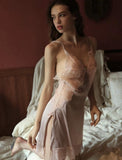 Butterfly Lace Embroidery Nightgown, Exquisite Lingerie Dress