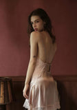 Butterfly Lace Embroidery Nightgown, Exquisite Lingerie Dress