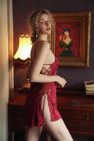 Side Tie Satin Nightgown, Sexy Lingerie