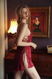 Side Tie Satin Nightgown, Sexy Lingerie