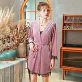 Delightful Corduroy Lace Nightgown/ Matching Robe