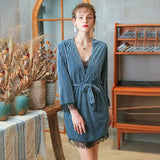 Delightful Corduroy Lace Nightgown/ Matching Robe