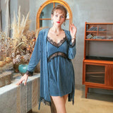 Delightful Corduroy Lace Nightgown/ Matching Robe