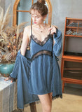 Delightful Corduroy Lace Nightgown/ Matching Robe