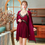 Delightful Corduroy Lace Nightgown/ Matching Robe