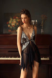 Elegant Floral Lace Embroidered Nightgown, Plus Sizes Available