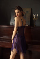 Elegant Floral Lace Embroidered Nightgown, Plus Sizes Available