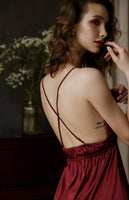 Elegant Helen Satin Lace Chemise Nightgown