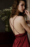 Elegant Helen Satin Lace Chemise Nightgown
