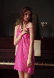 Elegant Lace Floral Embroidered Nightgown, Plus Sizes Available