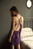 Elegant Lace Floral Embroidered Nightgown, Plus Sizes Available