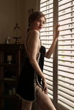 Elegant Little Flower Embroidered Satin Nightgown