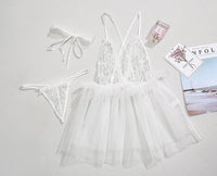 Elegant Sheer Chiffon Nightgown, Lingerie Set