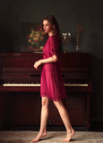 Elegant Sheer Lace Nightgown, Plus Sizes Available PINK