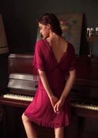 Elegant Sheer Lace Nightgown, Plus Sizes Available PINK