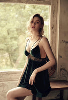 Elegant Velvet Lace Nightgown