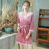 Elegant Velvet Lace Nightgown/ Robe