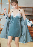 Elegant Velvet Lace Nightgown/ Robe