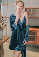 Elegant Velvet Robe & Nightgown Set