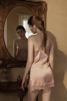Enchanting Satin Lace Nightgown, Exquisite Lingerie Dress