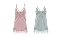 Enchanting Satin Lace Nightgown, Exquisite Lingerie Dress