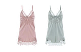 Enchanting Satin Lace Nightgown, Exquisite Lingerie Dress