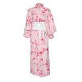 Floral Back Bowknot Kimono Robe
